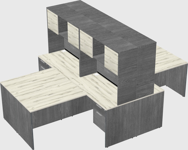 Quad l-shaped office desks