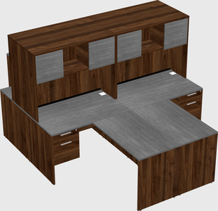 Quad l-shaped office desks