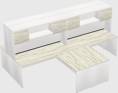 Quad l-shaped office desks