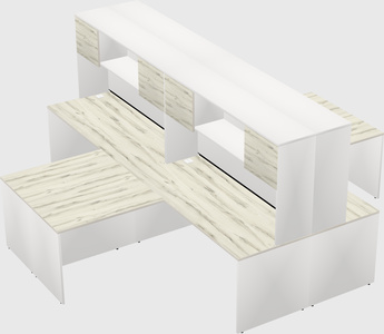 Quad l-shaped office desks