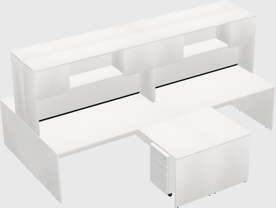 Quad l-shaped office desks