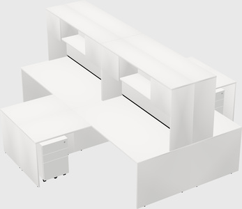 Quad l-shaped office desks