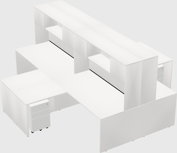 Quad l-shaped office desks