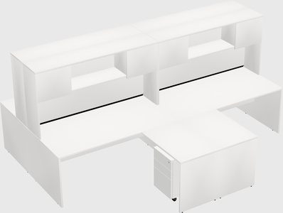 Quad l-shaped office desks