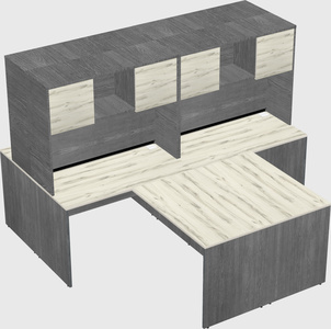 Quad l-shaped office desks