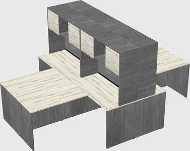 Quad l-shaped office desks