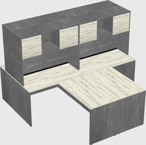 Quad l-shaped office desks