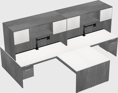 Quad l-shaped office desks