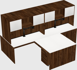Quad l-shaped office desks