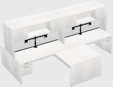 Quad l-shaped office desks