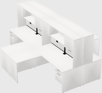 Quad l-shaped office desks