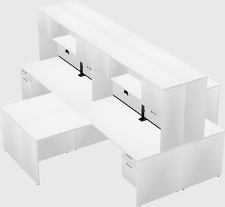 Quad l-shaped office desks
