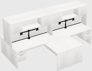 Quad l-shaped office desks