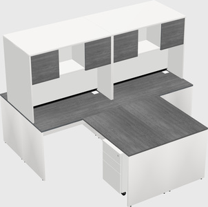 Quad l-shaped office desks