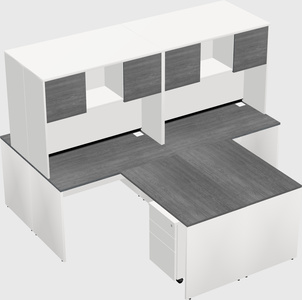 Quad l-shaped office desks