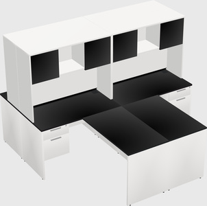 Quad l-shaped office desks