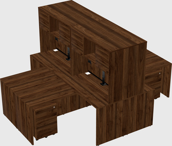 Quad l-shaped office desks
