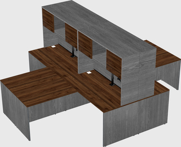 Quad l-shaped office desks