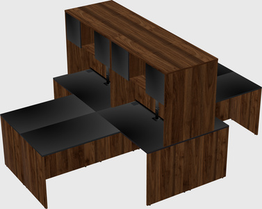 Quad l-shaped office desks