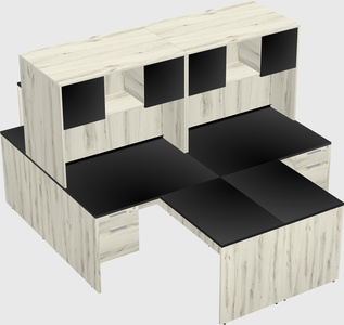 Quad l-shaped office desks
