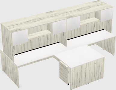 Quad l-shaped office desks
