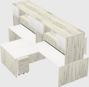 Quad l-shaped office desks