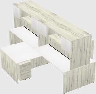 Quad l-shaped office desks