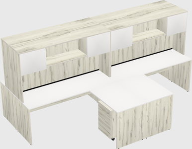 Quad l-shaped office desks
