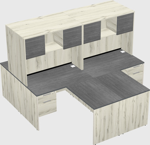 Quad l-shaped office desks