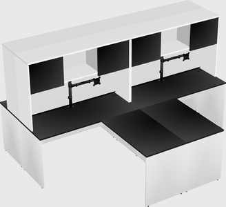 Quad l-shaped office desks