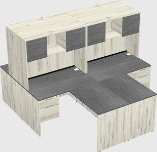 Quad l-shaped office desks