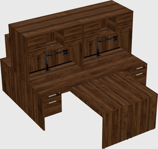 Quad l-shaped office desks