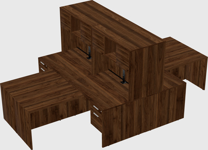 Quad l-shaped office desks