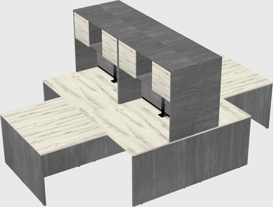 Quad l-shaped office desks