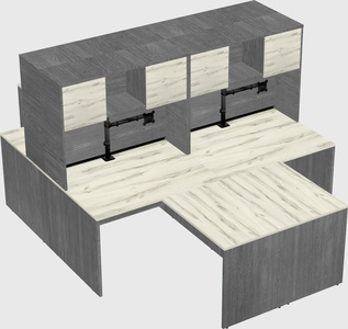 Quad l-shaped office desks