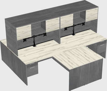 Quad l-shaped office desks