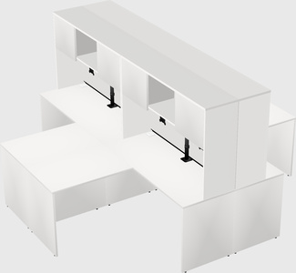 Quad l-shaped office desks
