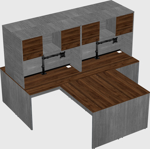 Quad l-shaped office desks
