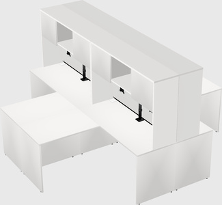 Quad l-shaped office desks