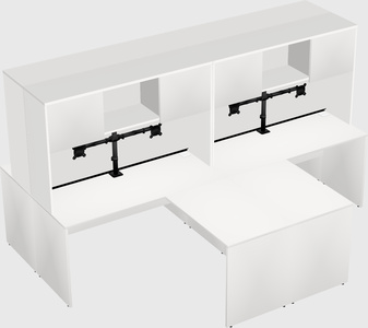 Quad l-shaped office desks