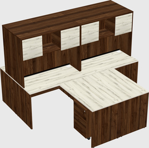Quad l-shaped office desks