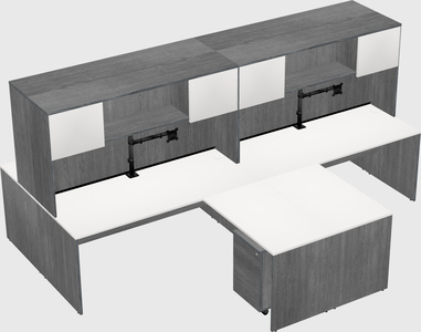 Quad l-shaped office desks