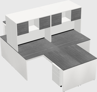 Quad l-shaped office desks