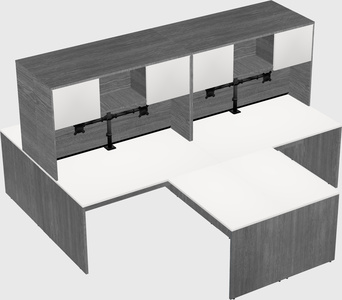 Quad l-shaped office desks