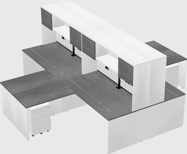 Quad l-shaped office desks
