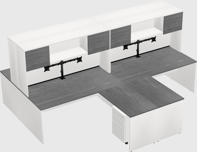 Quad l-shaped office desks