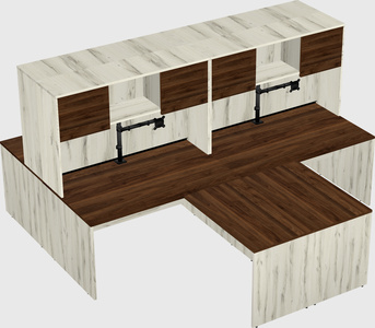 Quad l-shaped office desks