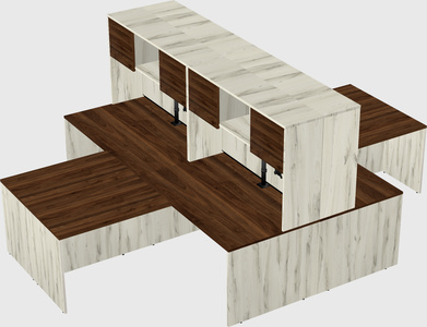 Quad l-shaped office desks