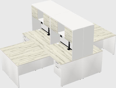 Quad l-shaped office desks