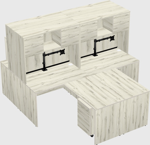 Quad l-shaped office desks